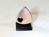 Love Guitar Pick in Copper with Heart Cut Out