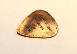 Music is Love in Search of a Word Rustic Copper Guitar Pick