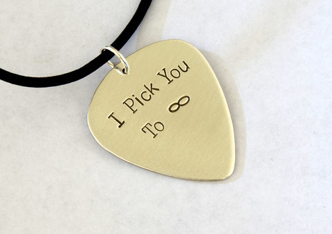 Copy of I Pick You to Infinity Sterling Silver Guitar Pick Necklace