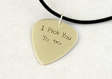 I Pick You to Infinity Sterling Silver Guitar Pick Necklace