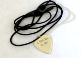 I Pick You to Infinity Sterling Silver Guitar Pick Necklace