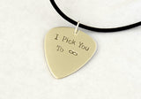 I Pick You to Infinity Sterling Silver Guitar Pick Necklace