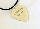 I Pick You to Infinity Sterling Silver Guitar Pick Necklace