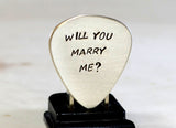 Guitar Pick Marriage Proposal Handmade in Sterling Silver