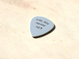 Guitar Pick Marriage Proposal Handmade in Sterling Silver