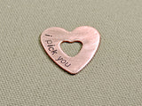 Double heart mini guitar pick in copper