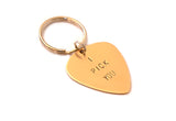 I Pick You Bronze Guitar Pick Keychain