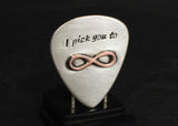 Sterling Silver Guitar Pick with Brazed Copper Infinity for an Everlasting I Pick You