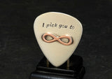 Sterling Silver Guitar Pick with Brazed Copper Infinity for an Everlasting I Pick You