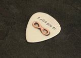 Sterling Silver Guitar Pick with Brazed Copper Infinity for an Everlasting I Pick You