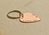 I Pick You to Infinity Copper Guitar Pick Keychain