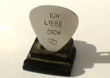 Guitar Pick Ich Liebe Dich Handmade from Aluminum for Valentines day