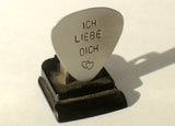 Guitar Pick Ich Liebe Dich Handmade from Aluminum for Valentines day