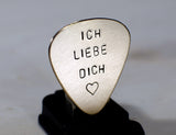 Ich liebe Dich solid 14k gold guitar pick