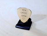 Ich liebe Dich solid 14k gold guitar pick
