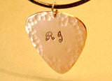 Personalized Copper Guitar Pick Necklace