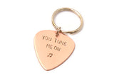 You Tune Me on Guitar Pick Keychain in Copper