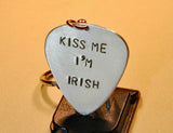 Kiss Me I am Irish Guitar Pick Keychain