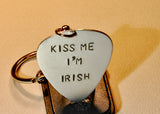Kiss Me I am Irish Guitar Pick Keychain