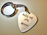 Kiss Me I am Irish Guitar Pick Keychain