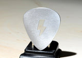 Lightening Bolt Guitar Pick Handmade from aluminum to Electrify Charge and Shock Your Music