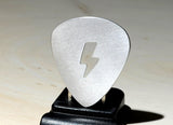 Lightening Bolt Guitar Pick Handmade from aluminum to Electrify Charge and Shock Your Music