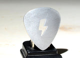 Lightening Bolt Guitar Pick Handmade from aluminum to Electrify Charge and Shock Your Music