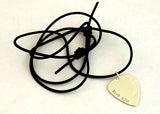 Copy of I Love You Guitar Pick Necklace in Sterling Silver