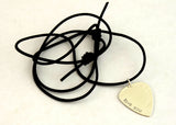 I Love You Guitar Pick Necklace in Sterling Silver