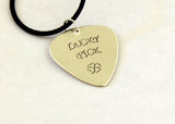 Lucky Pick Sterling Silver Guitar Pick Necklace