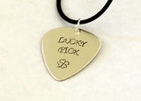 Lucky Pick Sterling Silver Guitar Pick Necklace