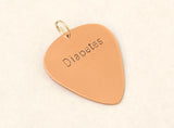 Brass Medical Alert Guitar Pick with Personalized Alerts and Allergies