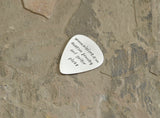 Guitar Pick Hand Stamped in Aluminum as a Personalized Business Card and Advertising