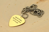 Music is the strongest form of magic bronze guitar pick necklace
