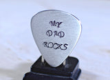 Guitar Pick My Dad Rocks Handmade from Aluminum for Fathers Day