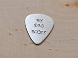 Guitar Pick My Dad Rocks Handmade from Aluminum for Fathers Day