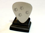 Guitar Pick Handmade from Aluminum with Paw Prints
