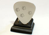 Guitar Pick Handmade from Aluminum with Paw Prints
