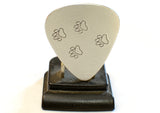 Guitar Pick Handmade from Aluminum with Paw Prints