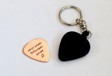 Guitar Pick Holder Keychain with Personalized Metal Guitar Pick in Brass, Bronze, Copper, Aluminum, or Sterling Silver