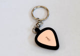 Guitar Pick Holder Keychain with Personalized Metal Guitar Pick in Brass, Bronze, Copper, Aluminum, or Sterling Silver
