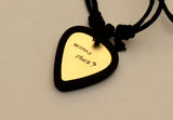 Guitar Pick Holder Necklace with Custom Brass Guitar Pick Rocking Out Wanna Pluck 