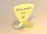 Play with Me Brass Triangular Guitar Pick for the Flirtatious Bassist