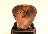 Pluck Off Copper Rustic Guitar Pick with Antiqued Patina and Hammered Texture