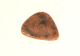Pluck Off Copper Rustic Guitar Pick with Antiqued Patina and Hammered Texture