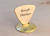 Rough Plucker Handmade Triangular Bronze Guitar Pick