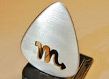 Aluminum Guitar Pick Handmade with Personalized Zodiac Sign