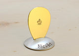 Teardrop Brass Jazz Guitar Pick with Sea Turtle