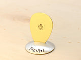Teardrop Brass Jazz Guitar Pick with Sea Turtle