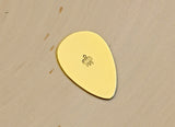 Teardrop Brass Jazz Guitar Pick with Sea Turtle